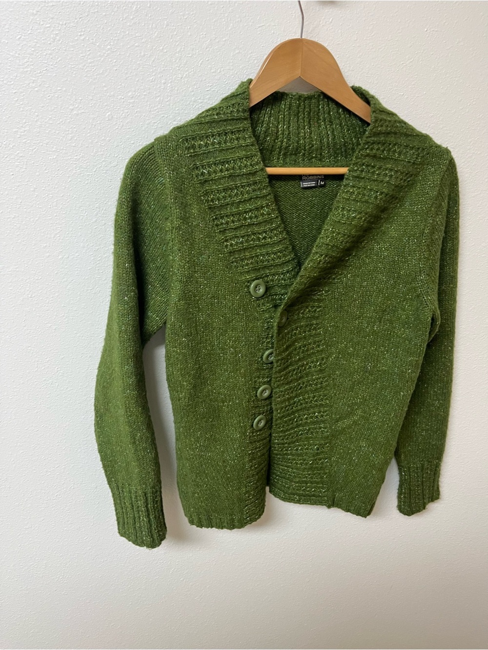 Royal Robbins Moss Green Shawl-Collar Button Front Cardigan women’s size M - Picture 1 of 4